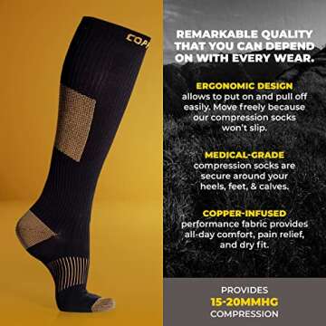 Copper Compression Socks for Better Circulation and Comfort