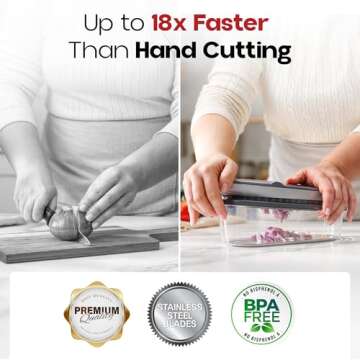 CHOPZILLA Food Chopper Vegetable Cutter and Mandoline Slicer with 4 Blades and Scraper, All in 1 Sharp Vegetable Chopper, French Fry Cutter, Veggie Chopper for Onion, Fruit, Salad, Cucumber, Potato