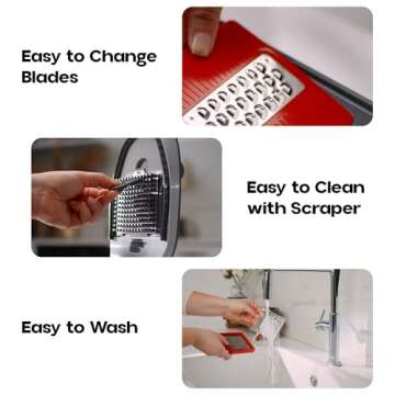 CHOPZILLA Food Chopper Vegetable Cutter and Mandoline Slicer with 4 Blades and Scraper, All in 1 Sharp Vegetable Chopper, French Fry Cutter, Veggie Chopper for Onion, Fruit, Salad, Cucumber, Potato