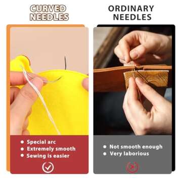 Curved Needles 2'' / 2.5'' / 3 ''/ 3.5 '' C Type Weaving Sewing Needles Hand Sewing Leather Needles Upholstery Carpet Leather Canvas Repair Weaving Needles