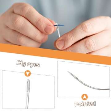 Curved Needles 2'' / 2.5'' / 3 ''/ 3.5 '' C Type Weaving Sewing Needles Hand Sewing Leather Needles Upholstery Carpet Leather Canvas Repair Weaving Needles