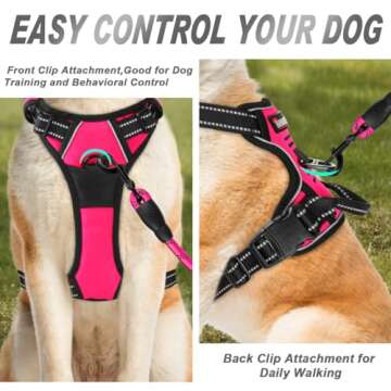 BARKBAY No Pull Dog Harness Front Clip Heavy Duty Reflective Easy Control Handle for Large Dog Walki...