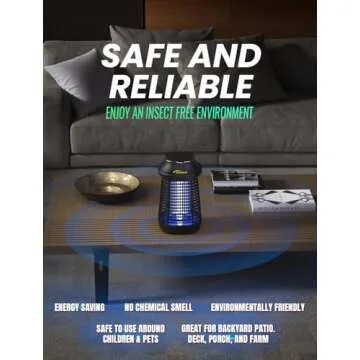 Bug Zapper 4200V for Outdoor and Indoor, 9.84 Ft Power Cord with Switch, Waterproof Electric Mosquito Zappers(3rd Generation), Mosquito lamp, Electronic Bug Zapper Light Bulb