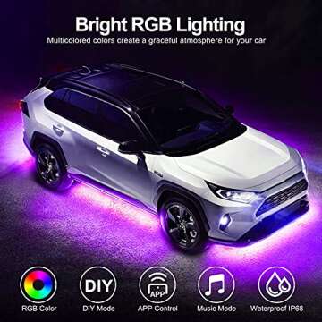 Underglow Kit for Car, Car Led Underglow Lights for Trucks with App and Remote Control, 16 Million R...