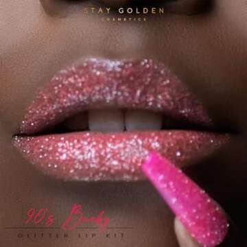 Stay Golden Cosmetics Baeby Glitter Lip Kit, Transfer Proof and Smudge Proof 3 oz