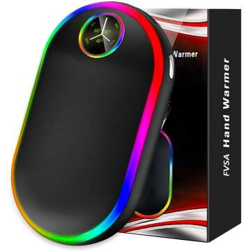 Rechargeable Hand Warmer with Color Lights and USB
