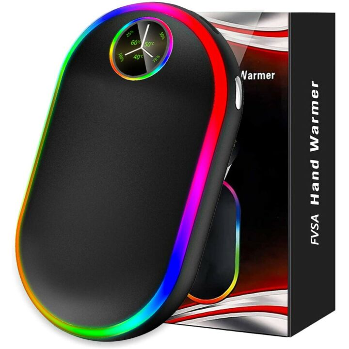 Rechargeable Hand Warmer with Color Lights and USB