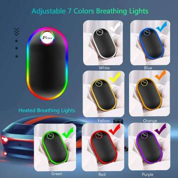 Rechargeable Hand Warmer with Color Lights and USB