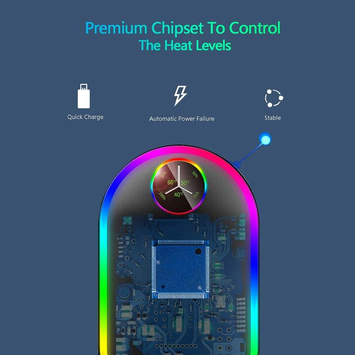 Rechargeable Hand Warmer with Color Lights and USB