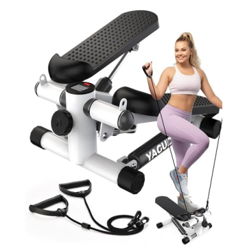 Yagud Steppers for Exercise at Home, Mini Stair Stepper with Resistance Bands, Portable Under Desk S...