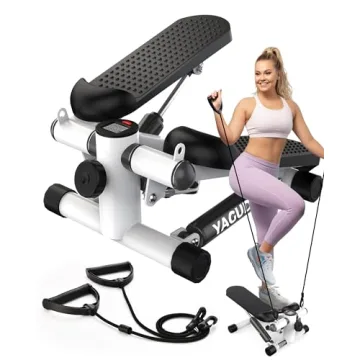 Yagud Steppers for Exercise at Home - Portable & Compact Mini Stepper with Resistance Bands