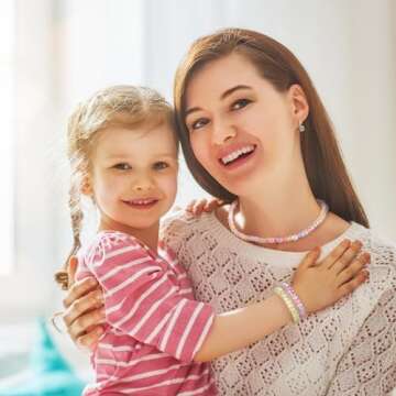 Pony Beads AB Colors, Hair Beads for for Kids Girls, 1200Pcs Pony Beads and 100 Pcs Letter Beads, Plastic Pastel Beads for DIY Crafts Braids Bracelet Jewelry Making (8 AB Colors)