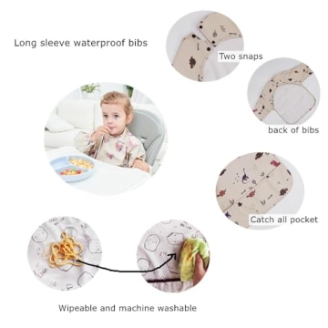 GZMM Waterproof Baby Bibs for Toddlers and Infants