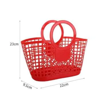 Generic Plastic Storage Basket, Portable Basket with Handle, Shopping Baskets Kitchen Fruit Vegetabl...