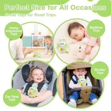 Baby Musical Toys 6-12 Months, Rabbit Piano for Baby Musical Toys for Toddlers 1-3, Busy Board with Music & Light, Birthday Toy for Infant Toddler 1 Year Old Boy Girl Gifts (Green)