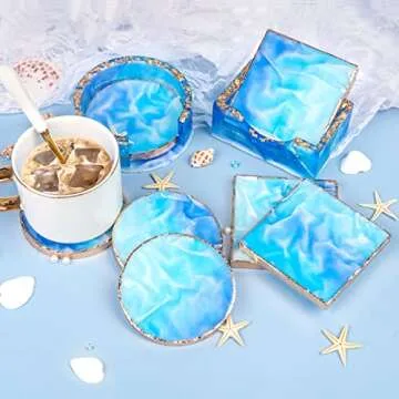 LET'S RESIN 10pcs Coaster Resin Molds Creative DIY Kit