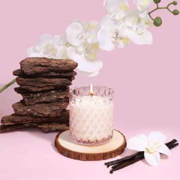 BOUPRAFU Scented Candle, Serenity Soft Vanilla Natural Soy Candle, Home Décor, Relaxation Aromather...