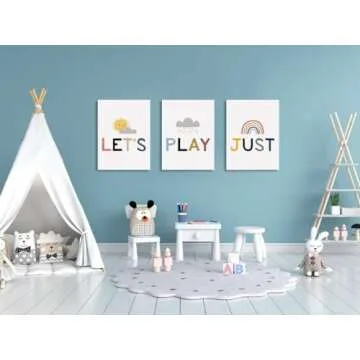 Playroom Sign, Playroom Wall Decor, Play Sign for Playroom Wall, Kids Room Canvas Wall Art, Playroom...