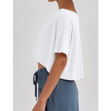 MISSACTIVER Women’s Oversized Off The Shoulder Crop Top