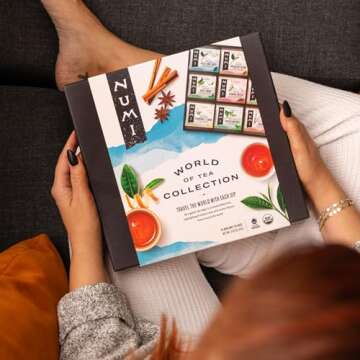 Numi Organic Tea World of Tea Gift Set, 45 Tea Bags, Fair Trade Black, Green, Maté, Rooibos & Herba...