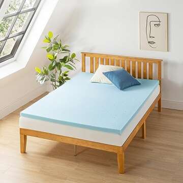 Best Price Mattress 2-inch Ventilated Gel Memory Foam Topper - Twin, Blue