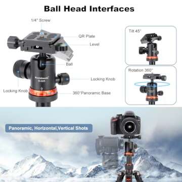 Koolehaoda Compact Camera Tripod for Travel Photography