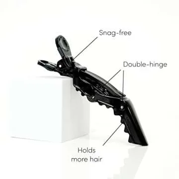 The Hair Shop Shark Clip | Enhanced Croc Crocodile Alligator Grip Clip (2nd Generation) | Sectioning Tool for Women | US Patented | Professional Salon Quality - Made In Korea (10 Pack) (Black)