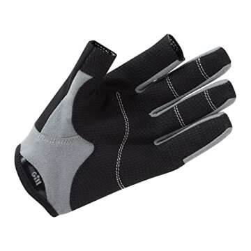 Gill Deckhand Sailing Gloves - Long Fingers with Exposed Finger and Thumb - 50+ UV Sun Protection & Water Repellent