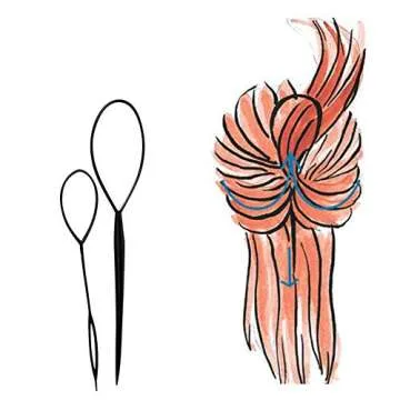 AKOAK 2 Pcs/set Braid Accessories Ponytail Maker, Girls and Children Hair Tail Tools, French Braid Tool Ring Modeling, Black (1 Large & 1 Small)