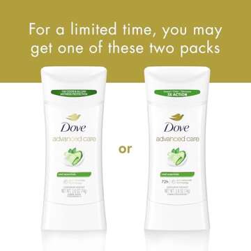 Dove Advanced Care Antiperspirant Deodorant Stick Cool Essentials for Helping Repair Skin Barrier After Shaving, with 72-Hour Sweat & Odor Protection, 2.6 oz