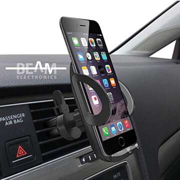 Beam Electronics Car Phone Holder Mount, Phone Car Air Vent Mount Holder Cradle Compatible for iPhon...