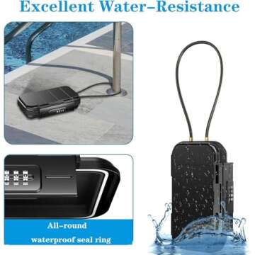 AMIR Portable Safe Box for Travel, Combination Security Case LockBox with Code, Waterproof Anti-Thef...