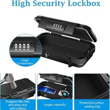 AMIR Portable Travel Safe Box, Waterproof Anti-Theft Lockbox