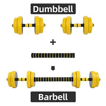 Nice C Weights, Dumbbell Set, Kettlebells, Adjustable Dumbbells, Barbell Weight Set, 2-in-1 set, 22-33-44-55-66-88 Non-Slip (Barbell 22lb or Dumbbell 11lb set)