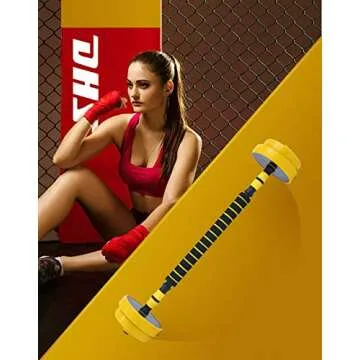 Nice C Weights, Dumbbell Set, Kettlebells, Adjustable Dumbbells, Barbell Weight Set, 2-in-1 set, 22-33-44-55-66-88 Non-Slip (Barbell 22lb or Dumbbell 11lb set)