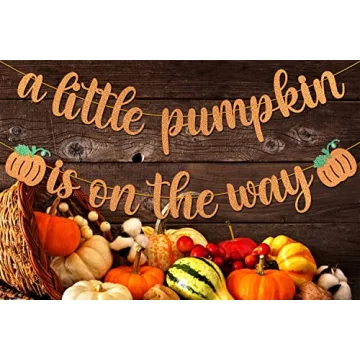 Pumpkin Baby Shower Banner - Glittery Fall Decorations