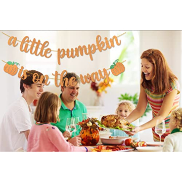 Pumpkin Baby Shower Banner - Glittery Fall Decorations