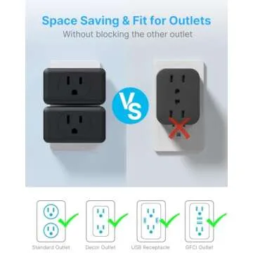 Compact VINTAR 3 Plug Outlet Extender For Home Travel