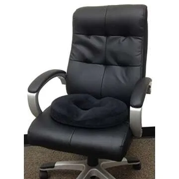 Kieba Hemorrhoid Treatment Donut Tailbone Cushion, Prostate Pillow, Pregnancy, Post Natal, Bed Sores, Coccyx, Sciatica, 18 Inches. Ultra Premium Comfort Foam (Black)