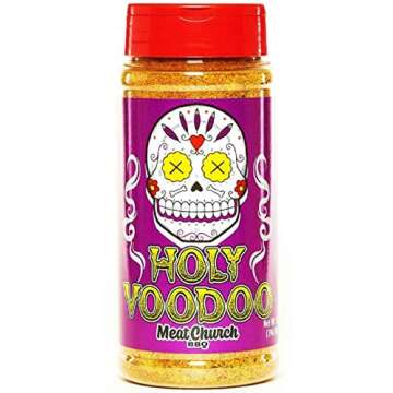 Meat Church BBQ Rub Combo: Holy Gospel (14 oz) and VooDoo (14 oz) BBQ Rub and Seasoning for Meat and Vegetables, Gluten Free, One Bottle of Each