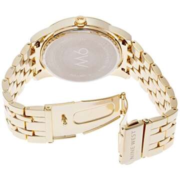 Nine West Women's NW/1578CHGB Champagne Dial Gold-Tone Bracelet Watch