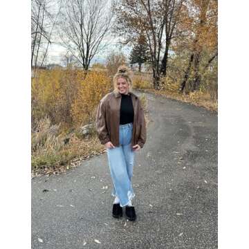 Cicy Bell Womens Baggy Barrel Jeans Horseshoe Wide Leg Boyfriend Cropped Raw Hem Denim Pants Wash Blue