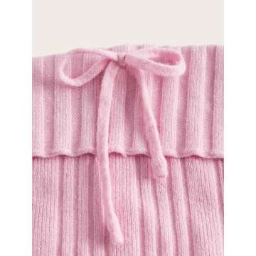 Floerns Women's Strapless Bow Front Sleeveless Bandeau Rib Knit Tube Top Light Pink S