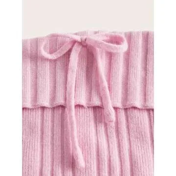 Floerns Women's Strapless Bow Front Sleeveless Bandeau Rib Knit Tube Top Light Pink S