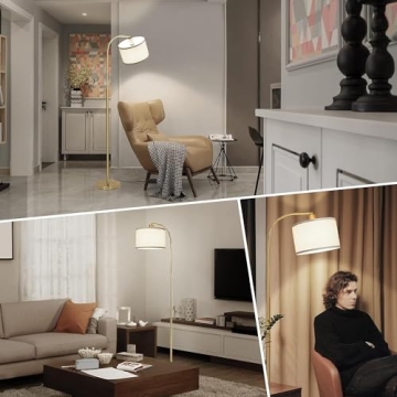 Boncoo Arc Floor Lamp with Dimmer for Living Room