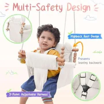 Baby Swing Indoor Outdoor - Secure Canvas & Toddler Swing Seat