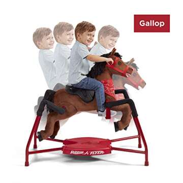 Radio Flyer Chestnut Plush Interactive Riding Horse Kids Ride On Toy, Toddler Ride On Toy For Ages 2...