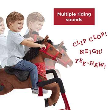 Radio Flyer Chestnut Plush Interactive Riding Horse Kids Ride On Toy, Toddler Ride On Toy For Ages 2-6 Years
