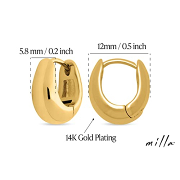 MILLA 14k Gold Huggie Earrings for Women – Trendy Style