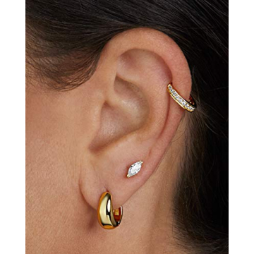 MILLA 14k Gold Huggie Earrings for Women – Trendy Style